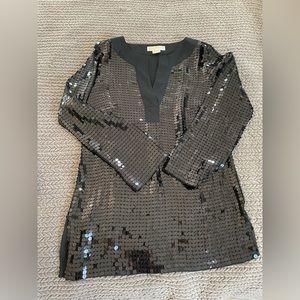 Michael Kors Black Sequin Tunic Blouse